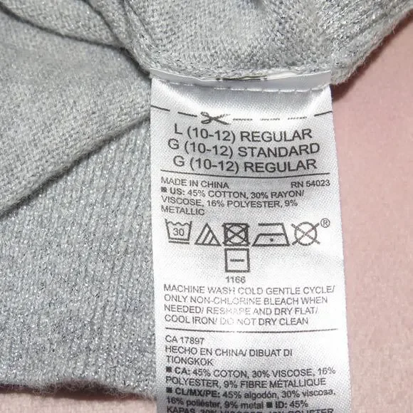 Old Navy Silver Metallic Open Front Girls Cardigan - Picture 6 of 6